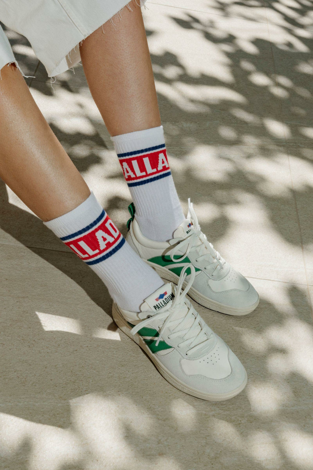 PALLACUP FLAME LTH CREAM/FOLIAGE GREEN - Palladium