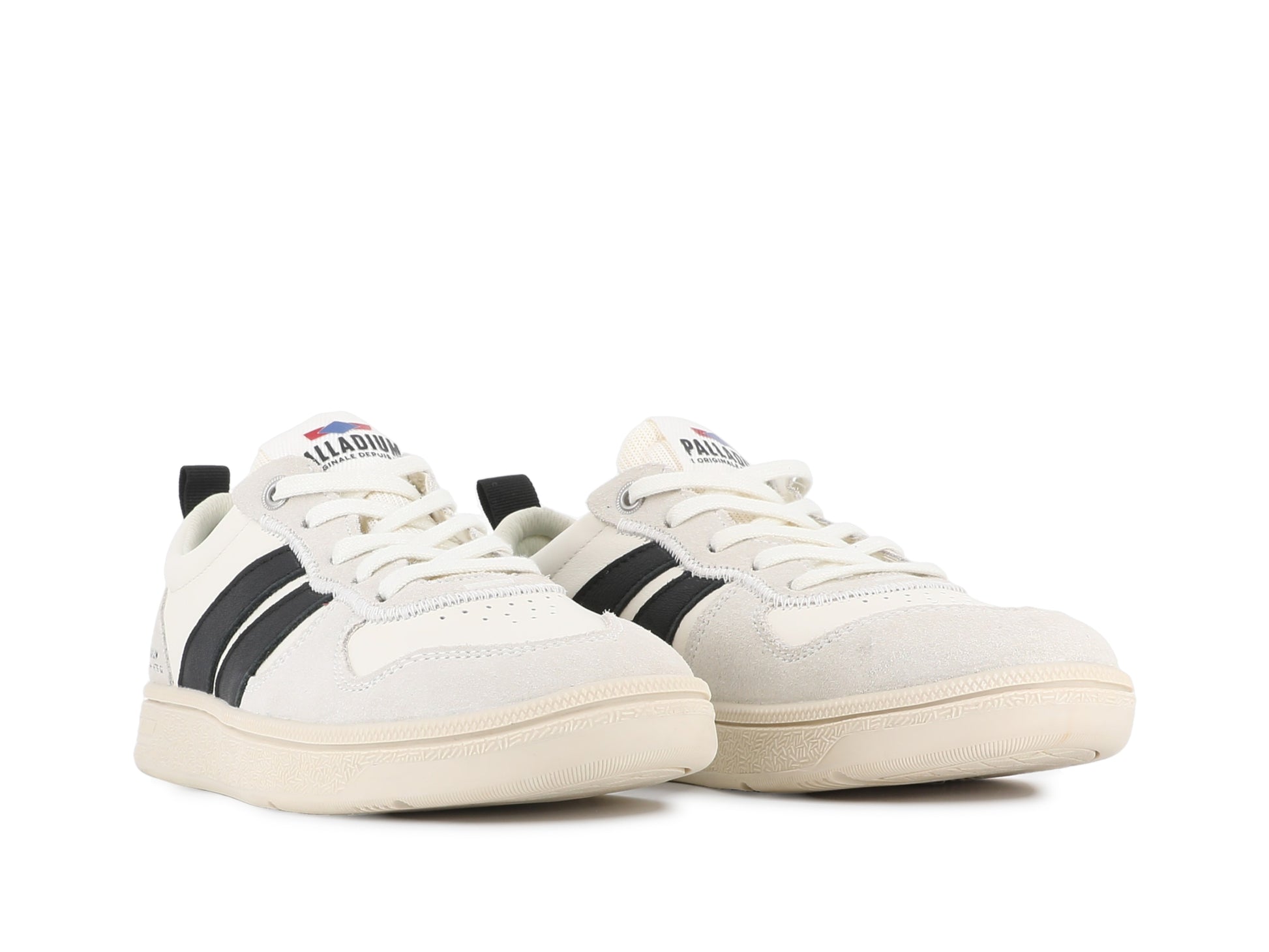 PALLACUP FLAME LTH CREAM WHITE/BLACK - Palladium