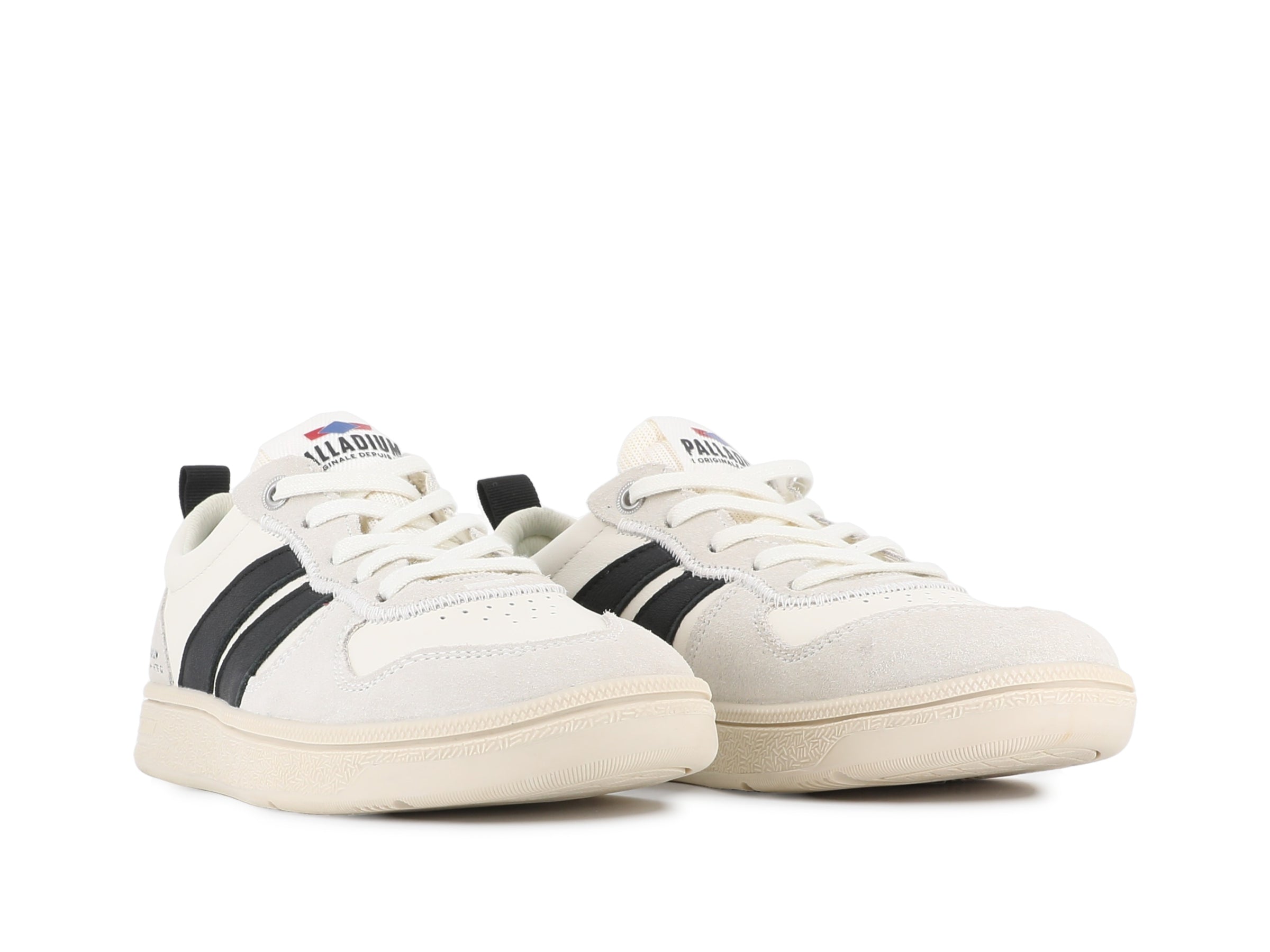 PALLACUP FLAME LTH CREAM WHITE/BLACK - Palladium