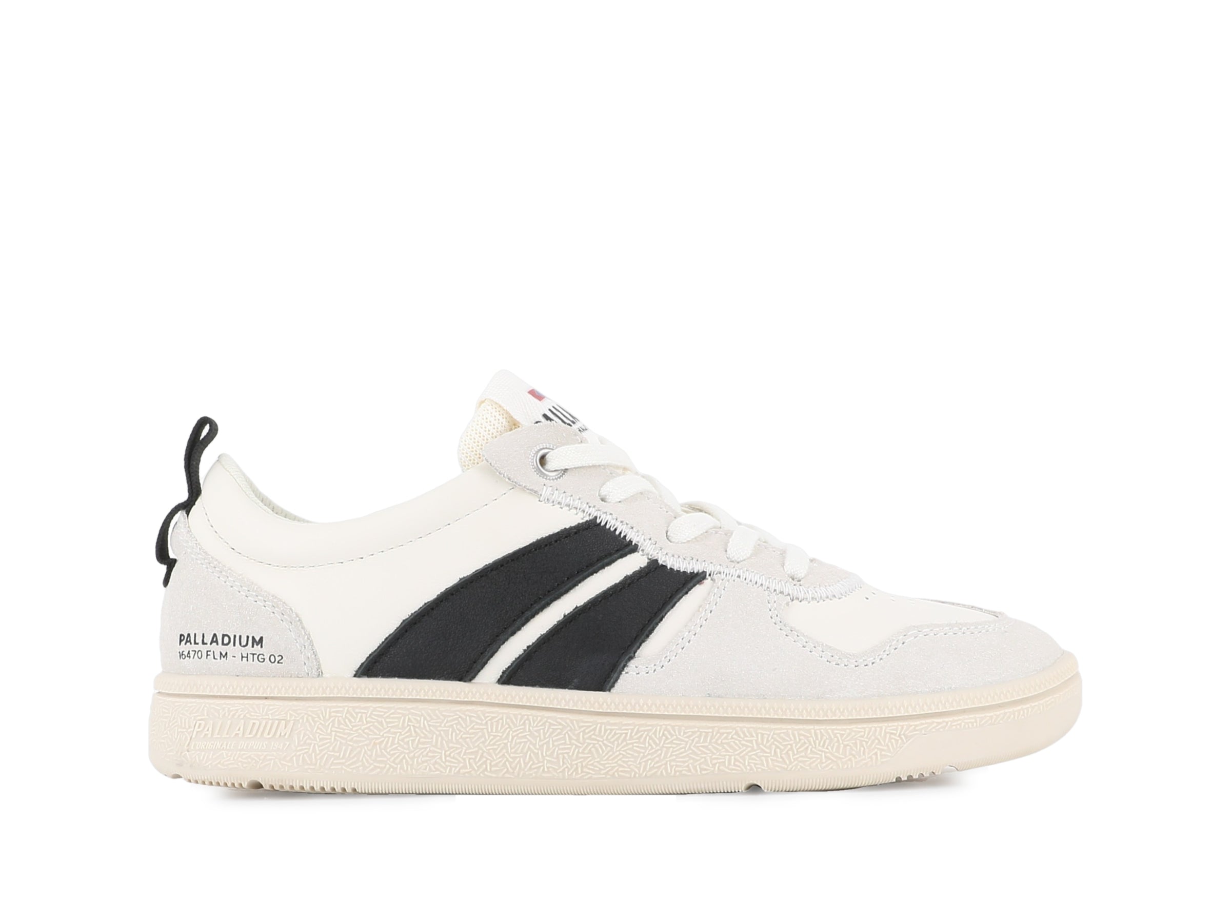 PALLACUP FLAME LTH CREAM WHITE/BLACK - Palladium